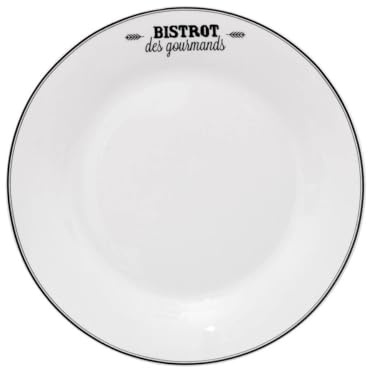 Secret de Gourmet Lot De 6 Assiettes à Dessert bistrot - Blanc - D 20 Cm