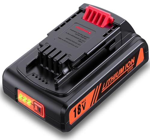 Replacement for Black+Decker Battery 18V 3.0Ah (BL2018), 3.0Ah Li-Ion Battery for Black and Decker 18V Garden Tools and Household Appliances BL2018 LBX20 LBXR20 LST220 LBXR2020-OPE LBXR20B-2 LB2X4020