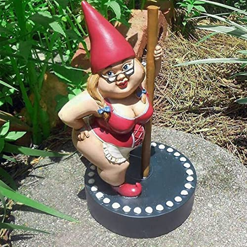 Gnomi danzanti all'aperto, 16 cm, statuine divertenti in resina di gnomi danzanti, piccole statue di gnomi da giardino, scultura decorativa per esterni per decorazione giardino