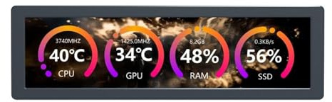 TUOPUONE Monitor USB da 8,8 pollici AIO Schermo LCD Case PC Schermo secondario/Desktop RGB Schermo Ambiente Pannello IPS Interfaccia Tipo-C Cassa in Metallo CNC Colore Nero