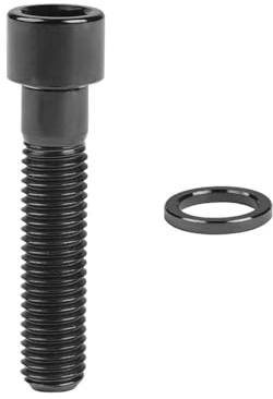 Boulon en titane M7 x 32 mm à tête carrée hexagonale avec rondelle for moto(Black)