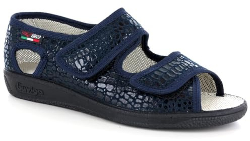 GAVIGA Sandali ciabatte pantofole donna regolabili con strappi in tessuto e fodera traspirante ideale per riabilitazione (blu, Sistema Taglie Calzature EU, Adulto, Donna, Numero, Media, 38)