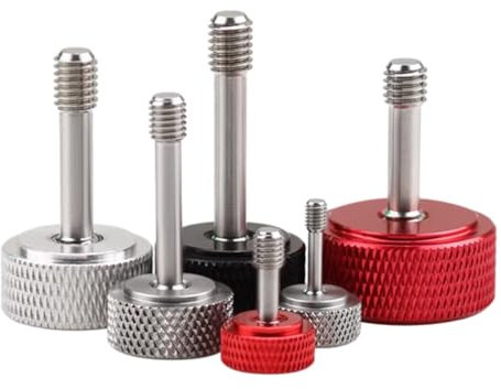 Foyoram M3x8mm Unverlierbare Schrauben mit Rändelkopf Rändel Unverlierbare Schraube der Platte Unverlierbare Rändelschraube Aluminium Edelstahl 4 stück (Silber,M3x8mm, D: 16mm)