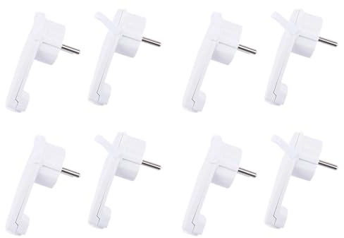 Reinscer 8 Stück Weißer Schuko-Winkelstecker Flach, Schuko-Flachstecker 250 V (16 A), Schuko-Stecker, Schuko-Stecker Flach, EU-Stecker