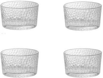 YGLEEULI Coupe à Fruits en Verre Cristal Ensemble de 4 Bols en Verre Transparent for Desserts, Puddings, Fruits, charcuterie(Color A)