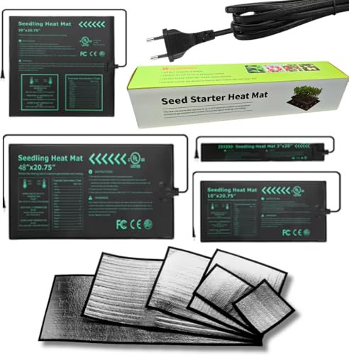 ReptilHábitat Coperta termica per serre e germinazione dei semi, riscaldamento costante, IP67, impermeabile, S/M/L/XL/XXL, opzioni con regolatore di temperatura