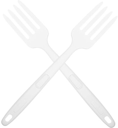 UKCOCO 2pièces Fourchettes Silicone Réutilisables à Manche Long Pour Pâtes Et Nouilles Ustensile Flexible Pour Mélanger Et Remuer Aliments