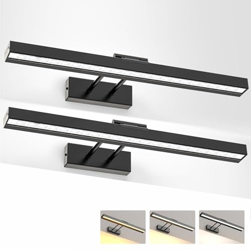 LABOREDUCER Bilderleuchte Akku LED, Kabellose Bildbeleuchtung mit Timer 2er | Wiederaufladbare Wandlampe mit Fernbedienung, 3 Farbtemperaturen & Dimmfunktion. Für Bilder, Kunst und Dartboard