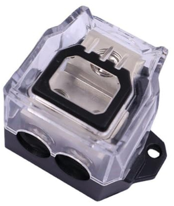 LIXSAZSE Bloc de Distribution d'amplificateur Automobile en alliage de Zinc accessoires de boîte de répartiteur de galvanoplastie pré-percés remplaçables portables, 1 à 2