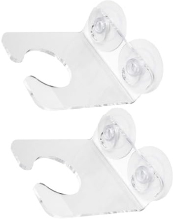 STOBAZA 2Pcs Bathtub Wine Glass Holder Clear Acrylic Shower Drink Rack for Bathroom Strong Suction Cup Single Cup Organizer Elegant Wine Glass Storage