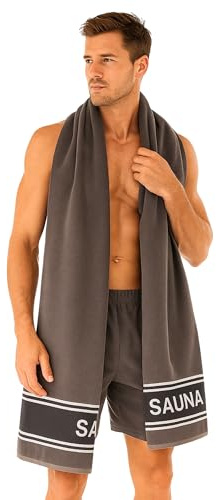 Morgenstern Toalla de Sauna XXL 80 x 200 cm 100% algodón Toalla de Baño Grande para Hombre y Mujer de Rizo Oeko Tex Standard 100 Sento Gris
