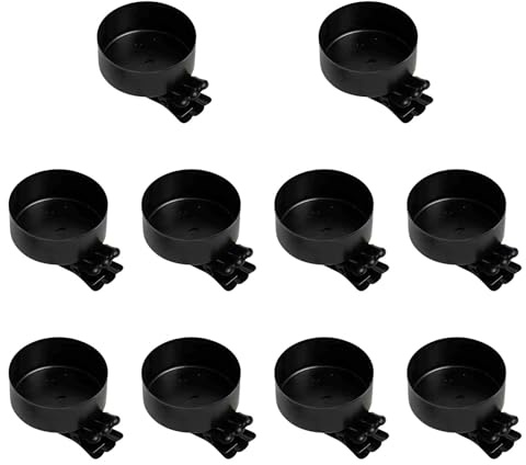 SZLIFE 10 pezzi Fermacandele per albero di Natale Decorazione per albero di Natale Metallo leggero 4,8 x 4 x 3,5 cm Portacandele per feste, Nero