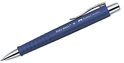 Faber-Castell 241151 - Kugelschreiber Poly Ball M, 0,5 mm, blau, 1 Stück, mit auswechselbarer Mine, dokumentenecht