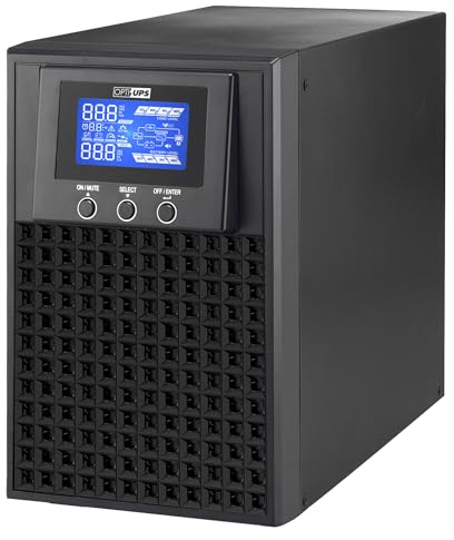 OPTI-UPS DS1000E (1000VA / 1000W) Online Double Conversion Uninterruptible Power Supply, Pure Sine Wave, UPS Battery Backup, Surge Protection