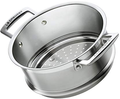 Le Creuset Accesorio de vapor, diámetro 20 cm, Acero inoxidable, Para ollas de diámetro 20 cm, Con asas, Metálico, 96202420000000