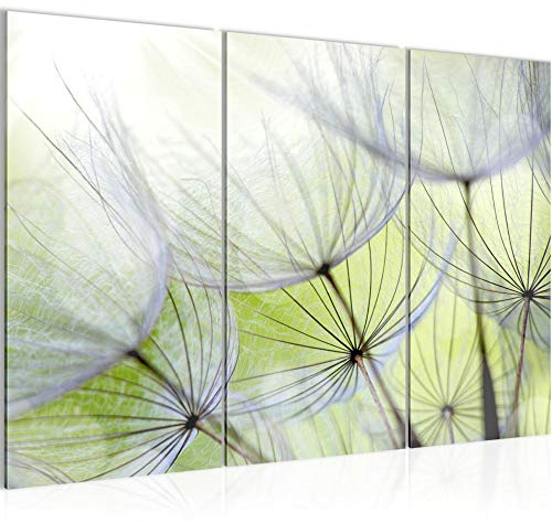 Runa Art Wandbilder Pusteblume Bild XXL Wohnzimmer Schlafzimmer Grün Natur 120 x 80 cm 3 Teilig 206131a