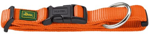 HUNTER Hundehalsung Vario Plus, Nylon, mit Zugentlastung, mit Klickverschluss, L, 40-63 cm, Breite 2,5 cm, orange