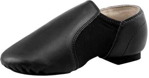 Linodes Leather Jazz Shoe for Girls & Boys(Toddler/LittleKid/BigKid) Black 12M