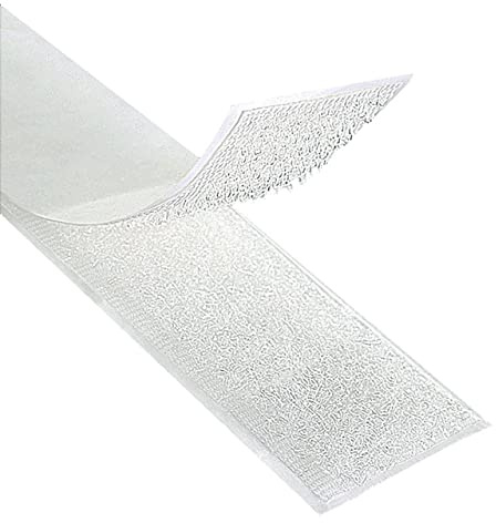 KLEBESHOP24 Kardborreband för sömnad – hake och ögla, utan lim/vit, 25 mm x 3 m