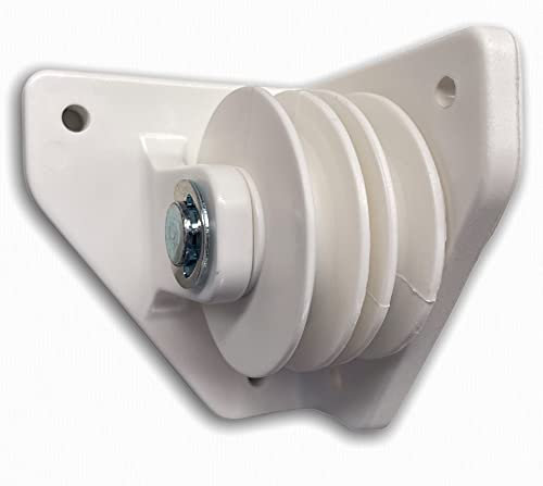 Teletoldo – Polea Doble Lateral Blanca para Pérgola Profesional Grande ● Reenvío de Cuerda 6 mm ● Uso Lateral en Toldos Correderos ● Alta Resistencia y Durabilidad ● Fabricada para Tolderos