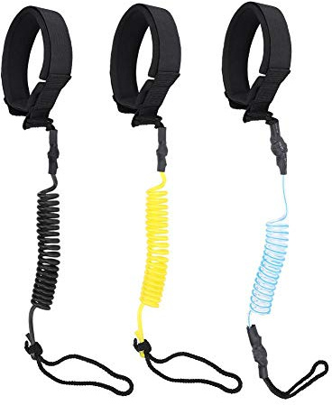Tbest Coiled Leash,Surfboard Leash Stand Up Paddle Board Leash, Surf Surfing Paddle Leg Rope Board Coiled Spring Leg Foot Rope black/yellow/blue(blue)