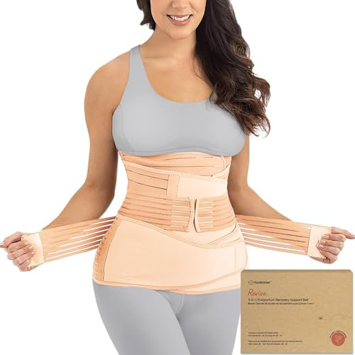 3 in 1 Post-Partum Supporto per La Pancia Involucro di Recupero - Ventre per Postnatale, Gravidanza, maternità - Cinturini per Donne Shaper per Il Corpo - Cintura Shapewear (Classic Ivory, XL)