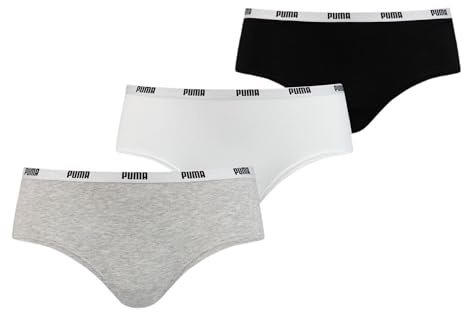 PUMA Hipster, Biancheria intima Donna, Bianco/Grigio/Nero, M