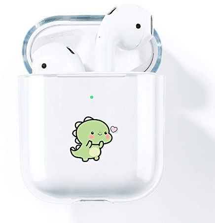 AKABEILA AirPods Hülle Case Cute, Kompatibel mit Apple AirPods Hülle Durchsichtig Silikon AirPods 2 Hülle Schutz Zubehör [LED an der Frontseite Sichtbar] Air Pods Hülle Schutzhülle