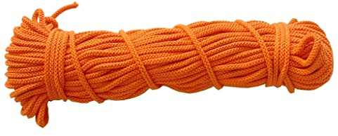Mississhop 100 m Baumwollkordel Seile Kordel aus Baumwolle mit Polyacryl Kern Orange Ø 5 mm