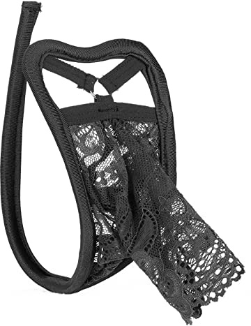 Freebily C String pour Homme érotique Jockstrap Slips Bikini sous-Vêtement Invisible Bulge Pouch Ouverte Caleçon Lingerie de Nuit Poche Noir Taille Unique
