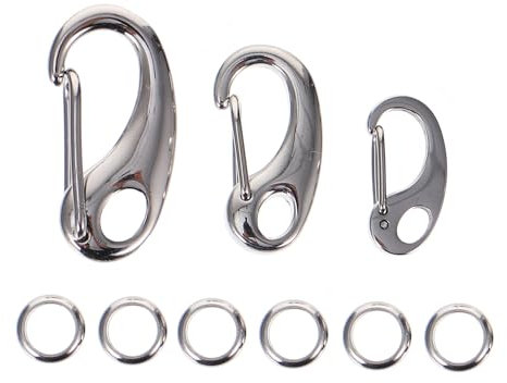 POPETPOP Hundemarken Clip 6 Stück Hundemarken Halter Edelstahl Hundemarken Clips Haustiermarken Clip Hundegeschirre Katzen Schlüsselanhänger Haken für Hundemarken DIY Tags