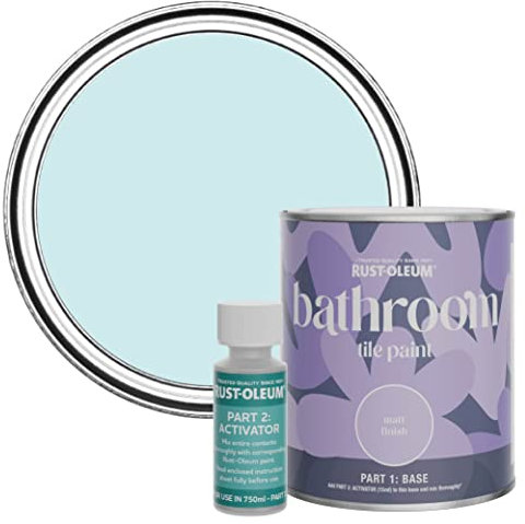 Rust-Oleum Blue Water-Resistant Bathroom Tile Paint in Matt Finish - Duck Egg 750ml