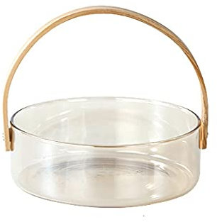 IRYZE Fruit Basket Fruit Bowl Storage Baskets Home Glass Fruit Plate Simple Shopping Basket Living Room Storage Basket Household Fruit Bowl Net Red Fruit Wine Barrel Fruit Dish Fruit Tray (Size : A)