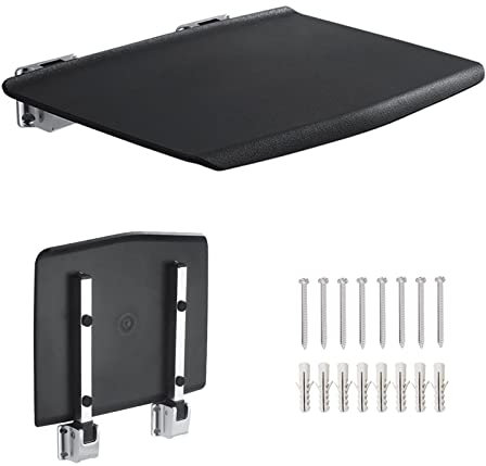 Duschklappsitz Wandmontage, Klappsitz Dusche, Belastbar 200kg, Schwarz Duschklappsitz Klappsitz, für Senioren