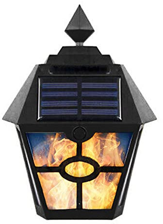 AMZLORD LED lumière solaire rétro flamme torche applique murale étanche lampes de jardin cour Art pour la maison cour décoration extérieure