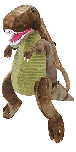 YJZQ Zaino per bambini con dinosauro 3D dinosauro, zaino in peluche, zaino per l'asilo, carino zaino per la scuola, zaino con animali, borsa da viaggio per ragazze e ragazzi, marrone, Taglia unica