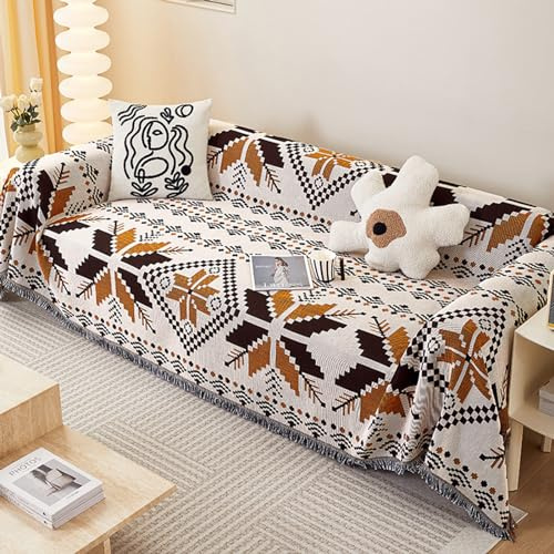 ZCXRYFL Plaids Ou Jeté De Canapé Luxe 1/2/3/4 Places Housse De Canapé Universelle en Forme De L/U Serviette De Canapé Chenille avec Franges Couverture Polyvalente pour Canapé Nappe Plage(90x150cm,B)