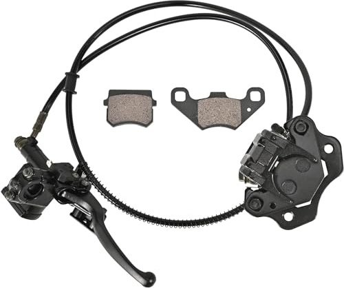 Trkimal Rear Hand Hydraulic Disc Brake Master Cylinder Caliper Assembly with Brake Pads for Chinese ATV Quad TaoTao Sunl Roketa NST Cool sport 50cc 70cc 90cc 110cc 125cc