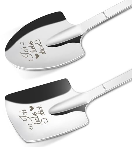 Cucchiaio da Caffè con Incisione, 2pcs Cucchiaini da Caffè Coppia, Cucchiaino Amore, Cucchiaio Regalo, Adatti Come Regali di San Valentino, Anniversario e Compleanno per Coppie