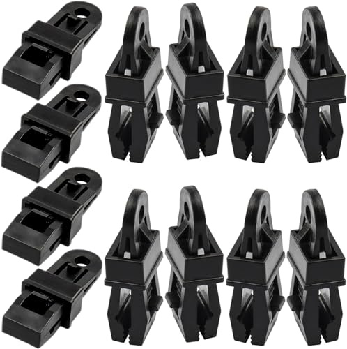 KEWAYO 12 Stück Tarp Clip Clamp, Hochleistungs Plane Clips Set | Sofortige Markisenklemme für Zelte Tarp , Caravan Garden Shade Stoff Boot Abdeckung, Schwarz