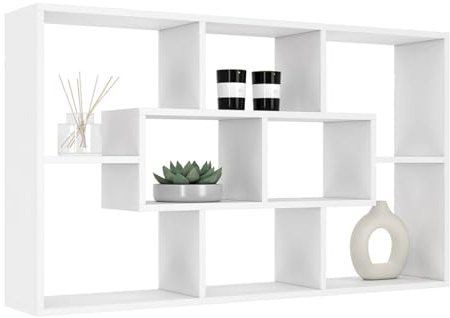 IDMarket - Etagère Murale Colette avec 8 Compartiments Blanc