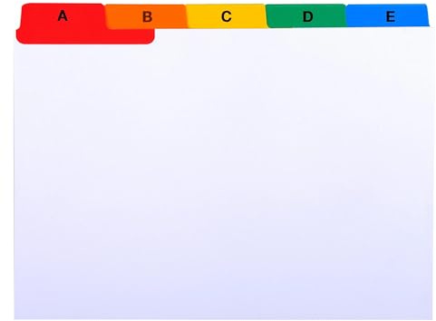 Exacompta - Ref. 13997E – Karton mit 10 Registern für Karteiboxen, bedruckt von A bis Z, weiße Karte, 160 g, 25 Fächer, A6, weiß