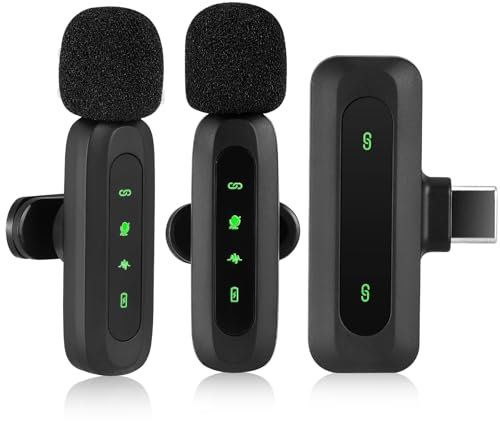 Microfono lavalier wireless per iPhone/Android, microfono da bavero plug and play, microfono wireless lavalier, microfono da bavero wireless Lightning per vlog, podcast, registrazioni, streaming live