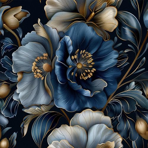 HEKO PANELS Stoff Oxford wasserdicht, Blumen, 1 Meter 155 x 100 cm | Dekostoffe zum Nähen und Handwerken, blickdichte Möbelstoffe, Nähstoffe DIY, als Meterware erhältlich