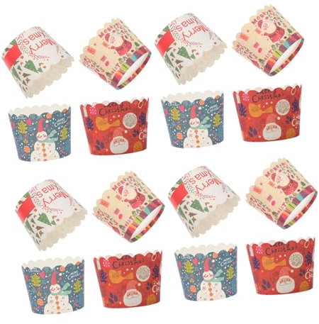 Ciieeo 3 Juegos Tazas De Muffins De Navidad Envoltura De Cupcake De Navidad Moldes Para Mini Cupcakes Para Hornear Moldes Para Muffins Bandeja Para Mini Muffins Papel 200 Uds * 3