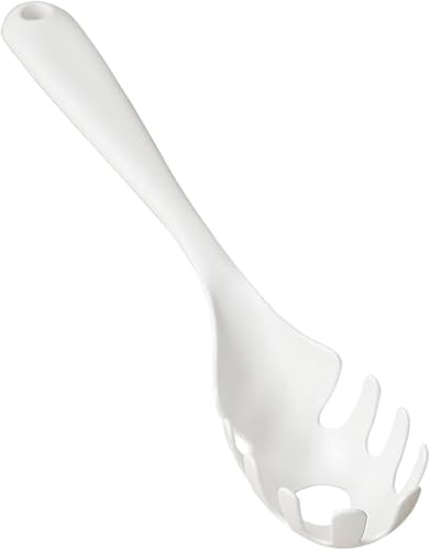 1 Pc White Pasta Fork - Teeth Spaghetti Spoon, Kitchen Noodle Fork Spoon, Spaghetti Fork Server