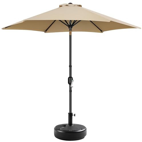 Yaheetech Parasol de Jardin 230cm/270cm/300cm avec Pied 22 KG Inclinable Extérieur - Cadre en Métal Protection Solaire pour Jardin, Terrasse, Patio, Piscine, Balcon