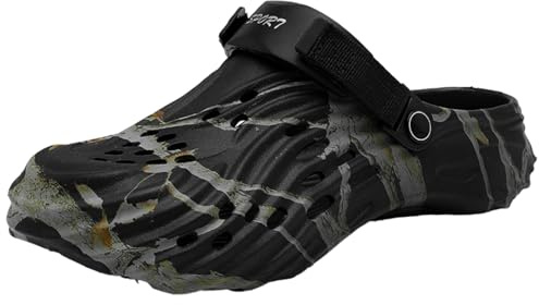 Zoccoli da giardino da uomo sandali leggeri da esterno in EVA Slip on muli traspiranti estivi, Nero , 42 2/3 EU