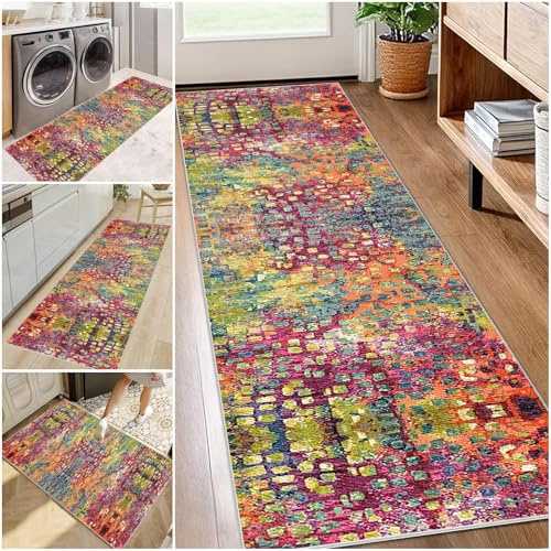 Teppich Läufer 40 x 60 cm Lang Rutschfest Küchenteppich Teppichläufer Flur Waschbar Küchenläufer Flurläufer Küchen Teppich Flur Läufer Teppich für Flur, Küche, Eingang, Wohnzimmer Schlafzimmer