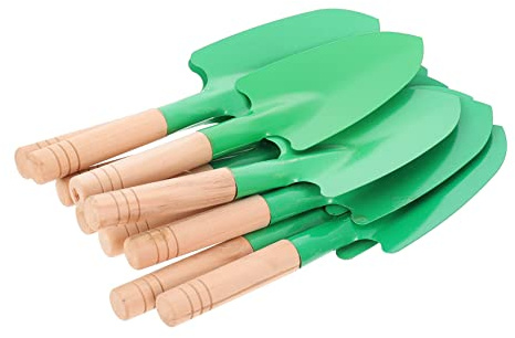 Toyvian Set 10 Pale da Giardinaggio e Vanghe da Piantagione Manico in Legno Ergonomico, Utensili Manuali per Orto e Fiori, per Uso Domestico e Trapianto in Giardino Colore Casuale